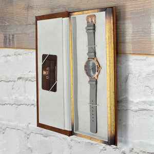 FILTON GENTLEMAN'S BLACK CASE AND STRAP WATCH WITH BROWN DIAL - OWL watches