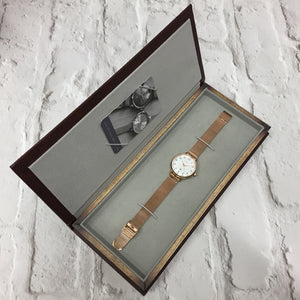 SUTTON STEEL CASE WITH SHELL WHITE DIAL & MESH STRAP - OWL watches